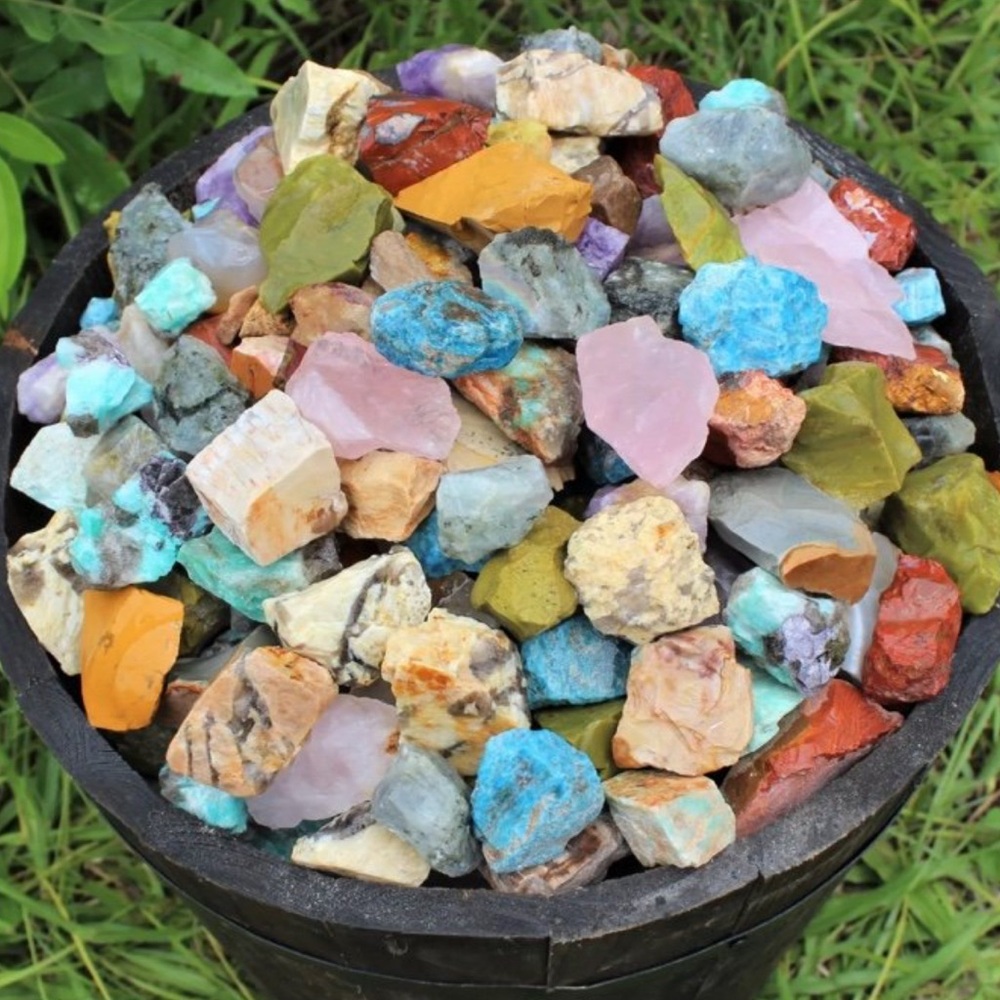 3 Pound Rough Gemstone Lot Bulk Healing Crystals